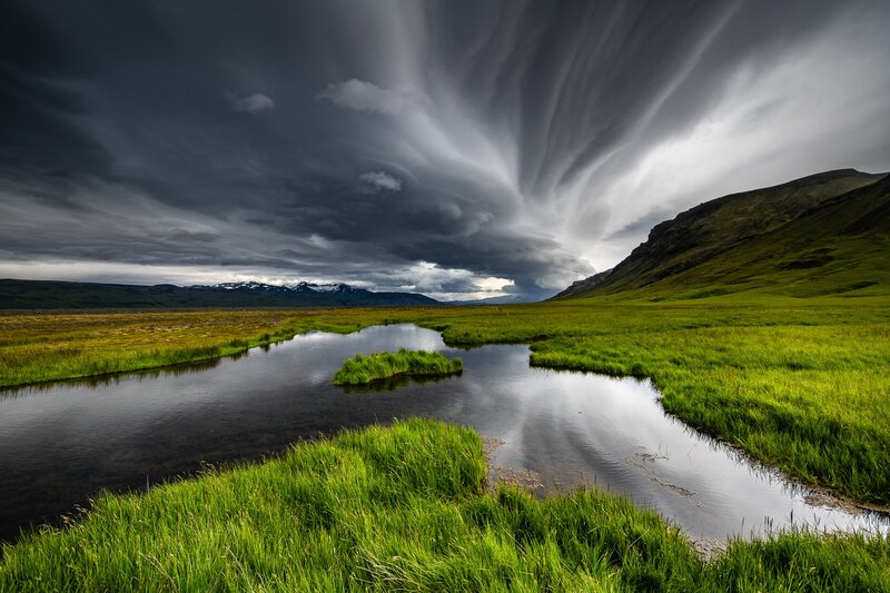 River in Green Valley — Dramatic, Afternoon