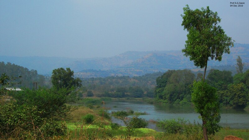 River in Hilly Landscape