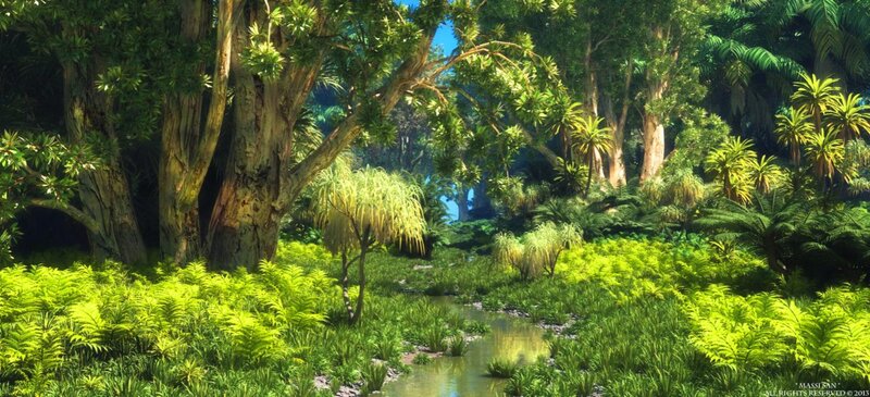 River in Jungle — Green