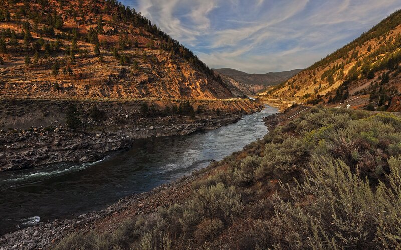 River in Mountain Canyon — Brown, Serene