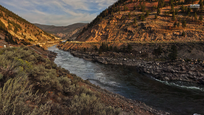 River in Mountain Canyon — Brown