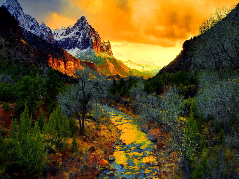 River in Mountain Canyon — Orange