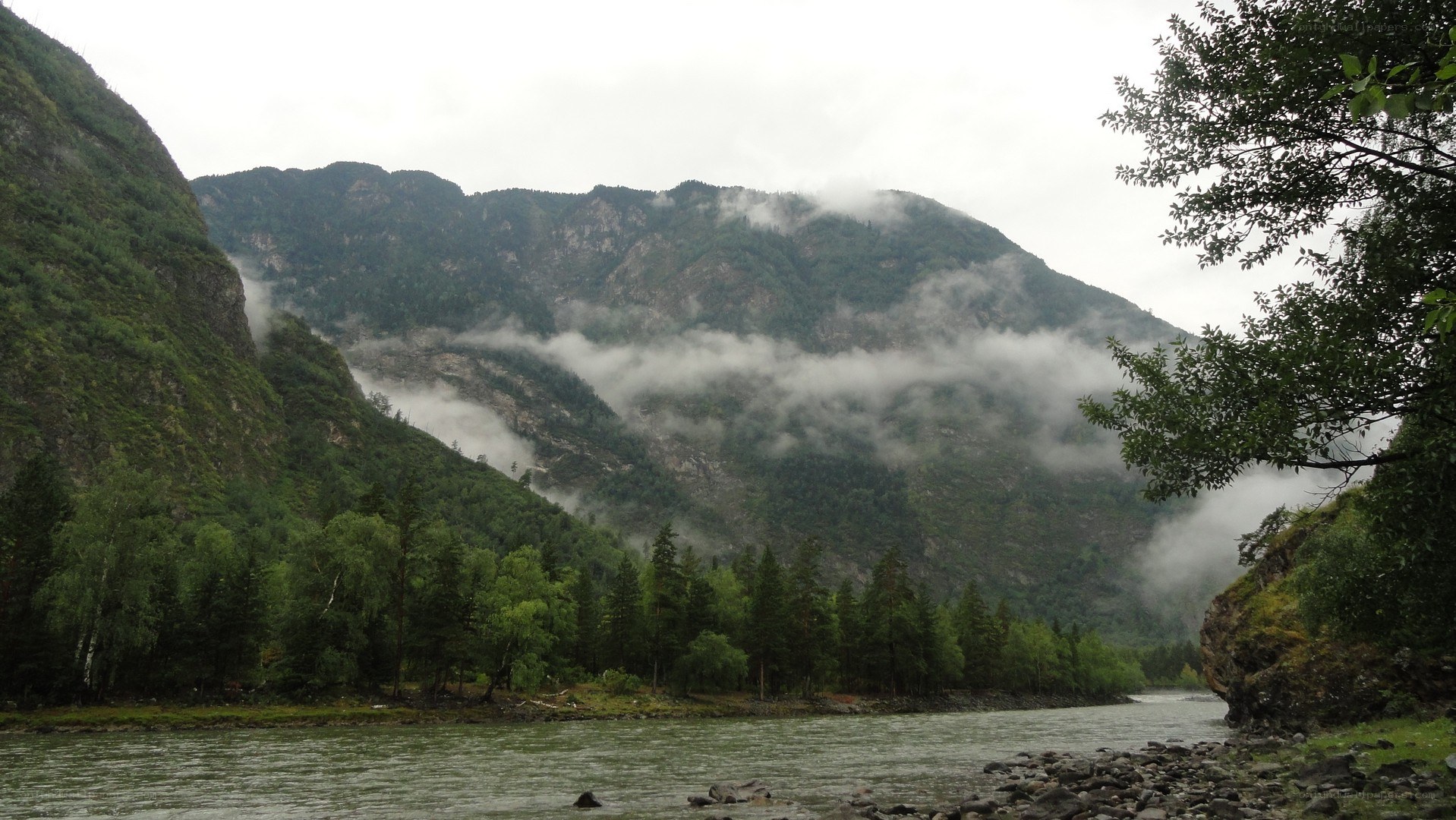 river in mountain valley