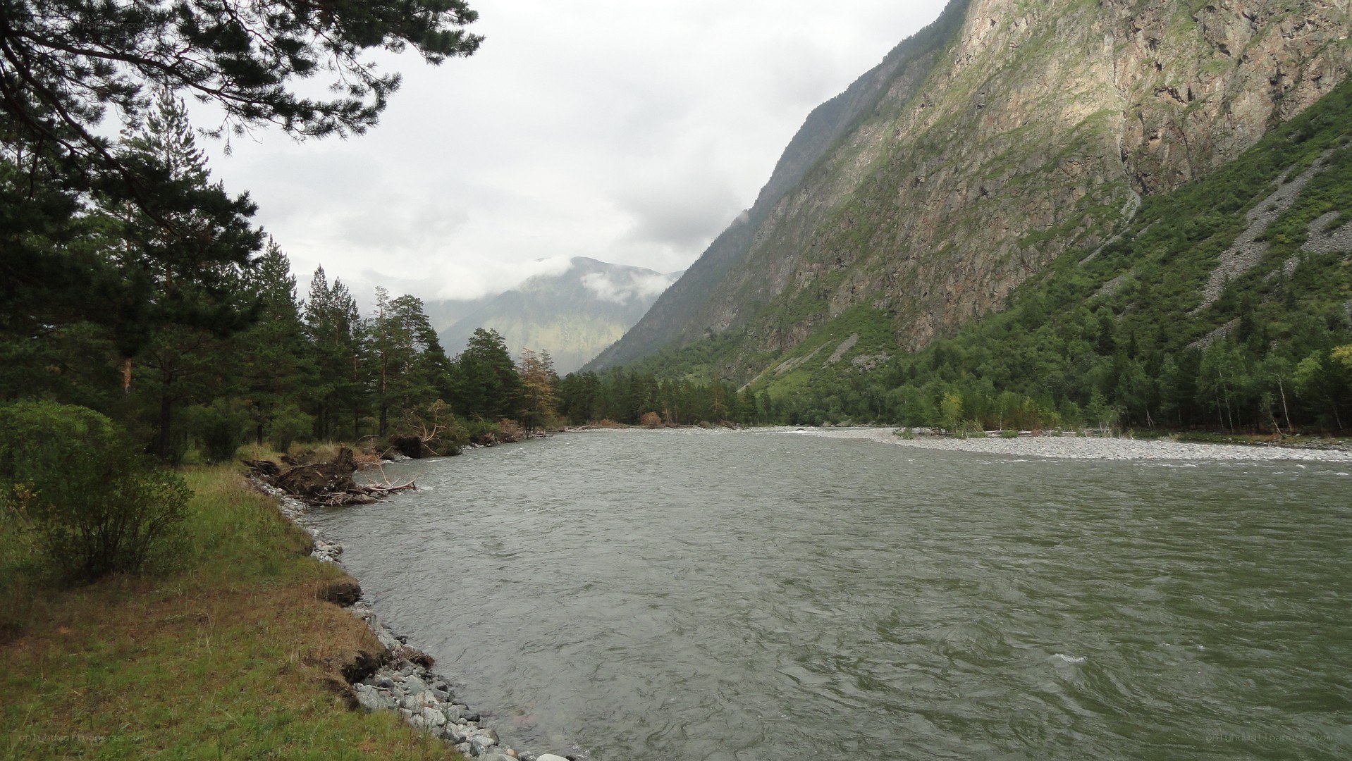 river in mountain valley
