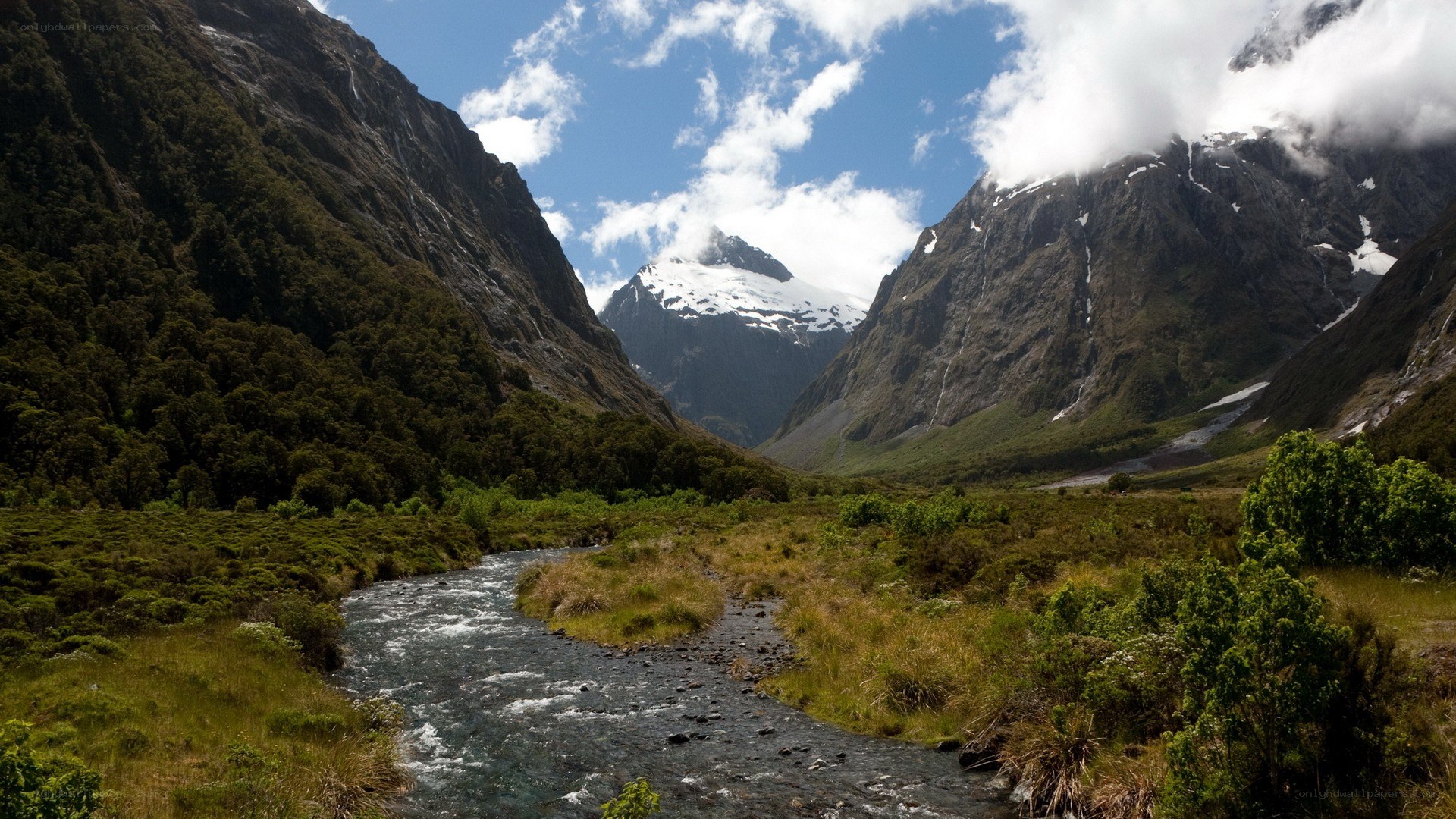 river in mountain valley