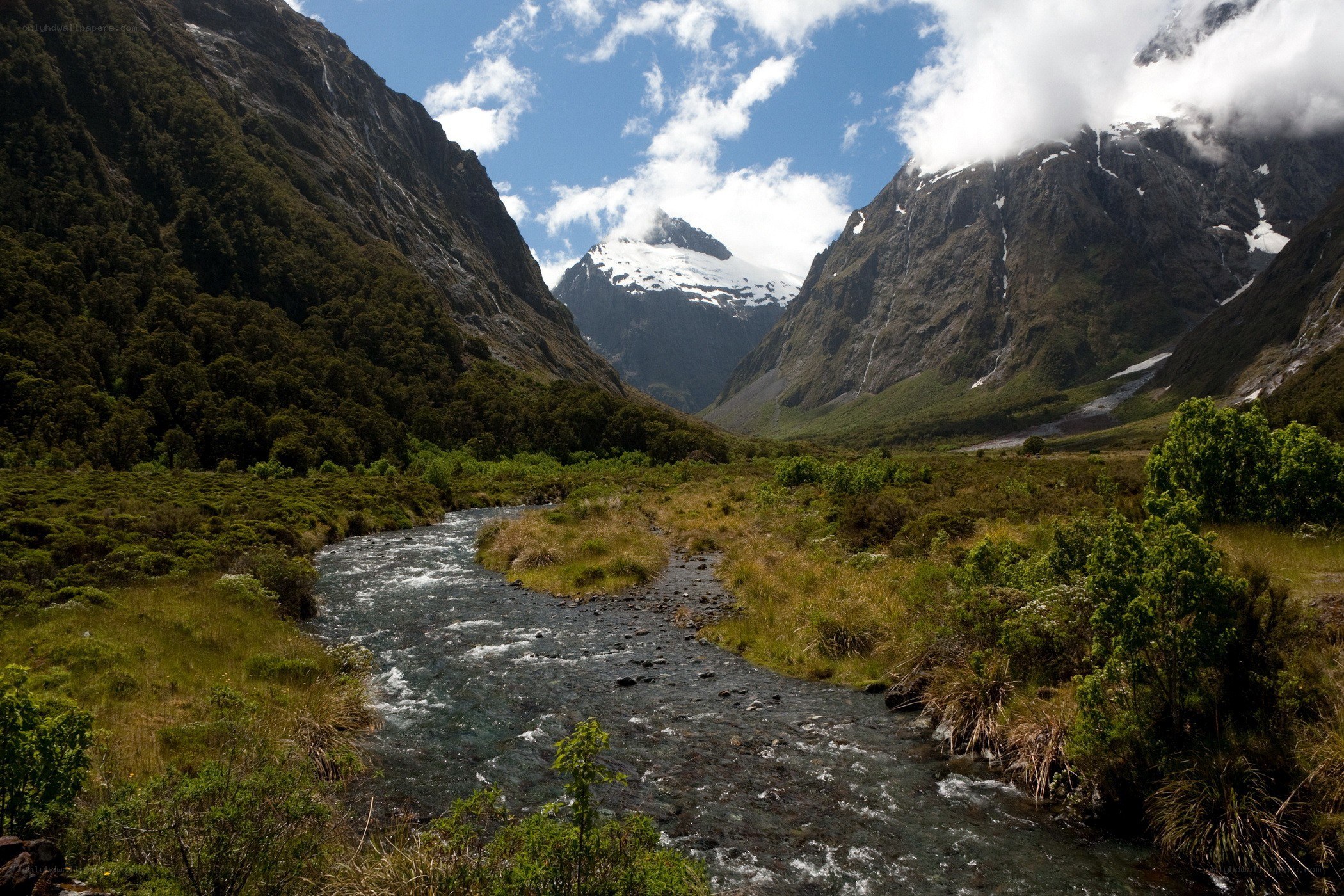 river in mountain valley