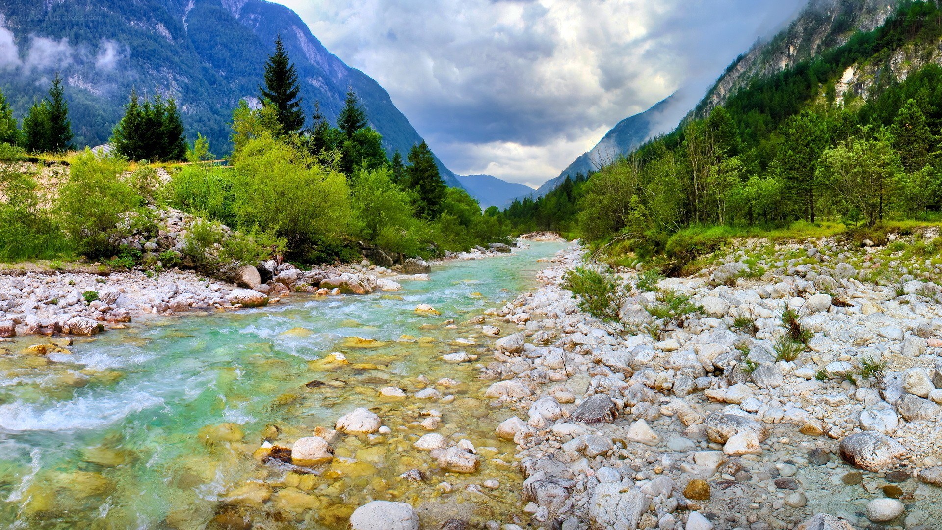 river in mountain valley