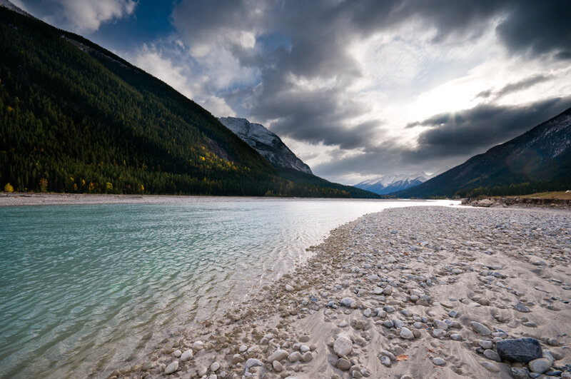 River in Mountain Valley — Blue, Dramatic, Afternoon