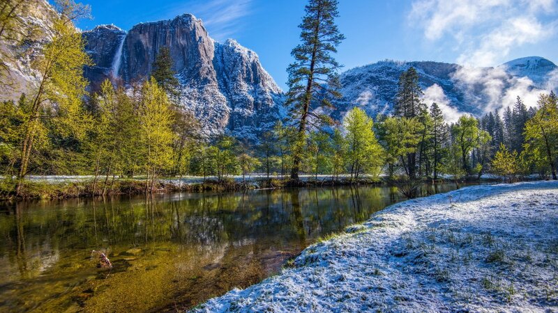 River in Mountain Valley — Blue, Serene, Spring