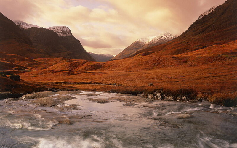 River in Mountain Valley — Brown