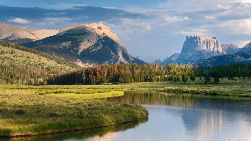 River in Mountain Valley — Green, Afternoon