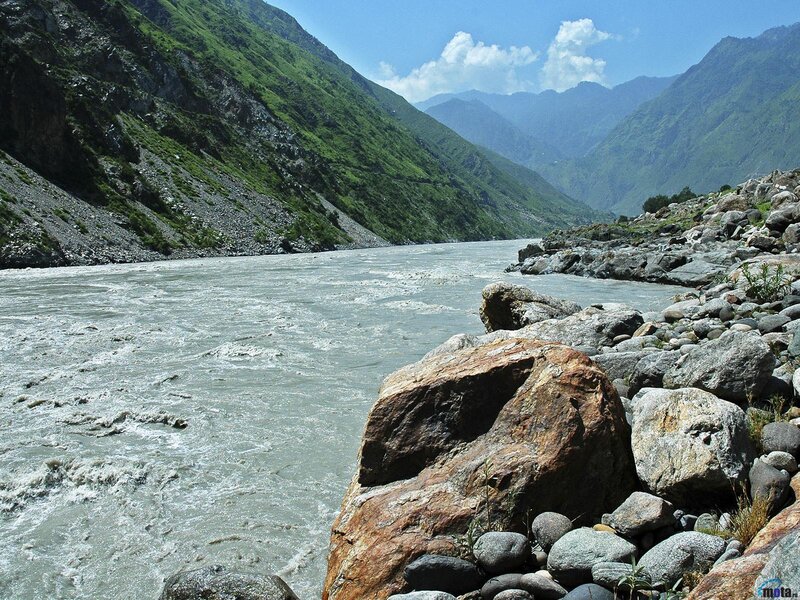 River in Mountain Valley — Green, Serene, Afternoon, Photograph, Mountains, Rocks