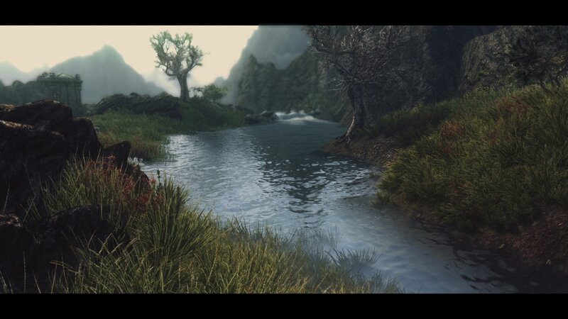 River in Mountain Valley — Green, Serene, Morning, 3d Render, Mountains