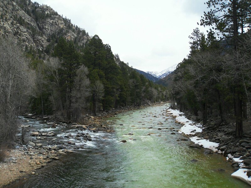 River in Mountain Valley — Green, Serene, Winter