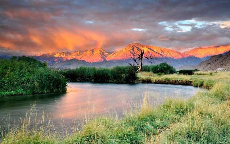 River in Mountain Valley — Orange