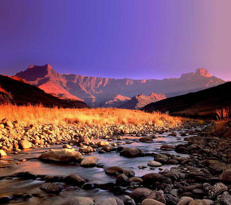 River in Mountain Valley — Purple