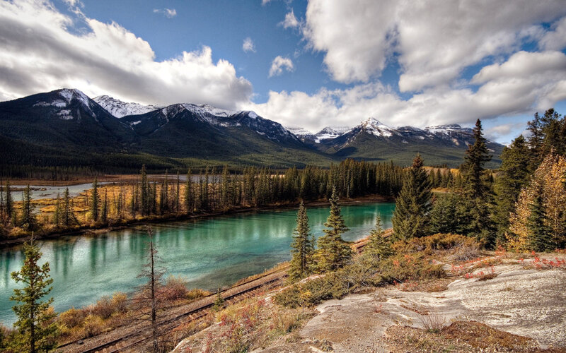 River in Mountain Valley — Serene, Autumn