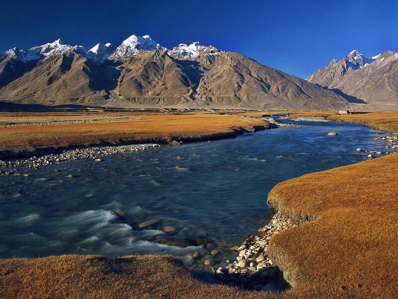 River in Mountain Valley — White