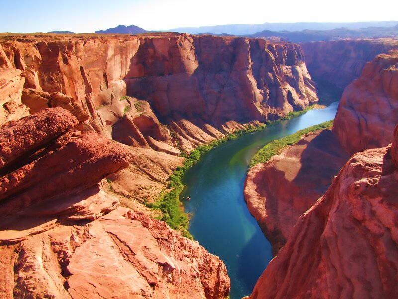River in Red Canyon — Dramatic, Afternoon, Photograph, Rock Formations