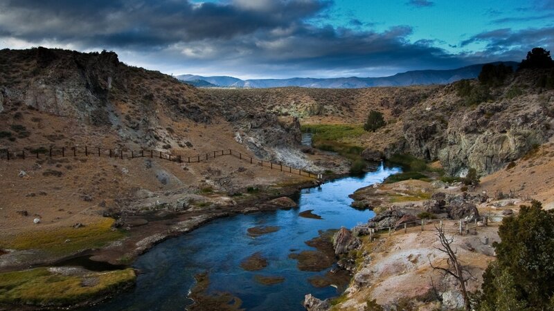 River in Rocky Canyon — Blue, Dramatic
