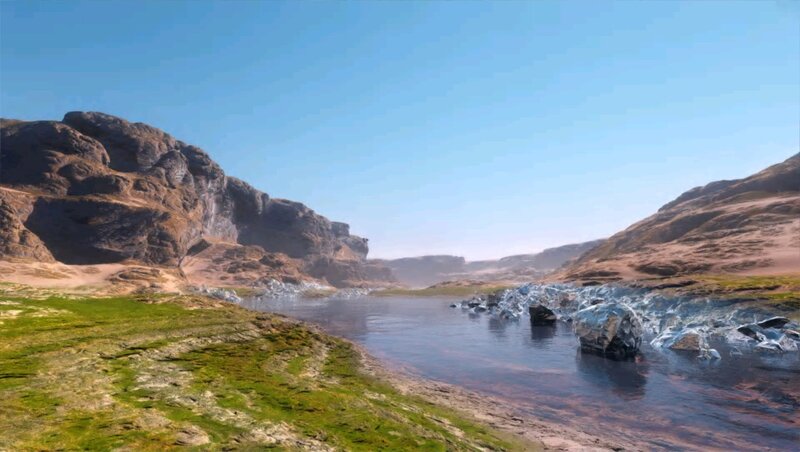 River in Rocky Canyon — Blue, Serene, Afternoon