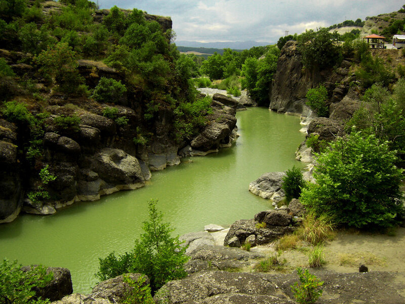River in Rocky Canyon — Green, Serene, Afternoon, Photograph, Trees