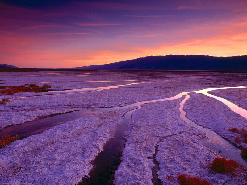 River in Salt Flat — Purple