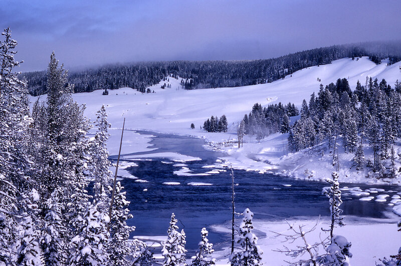 River in Snowy Valley — Blue, Cold