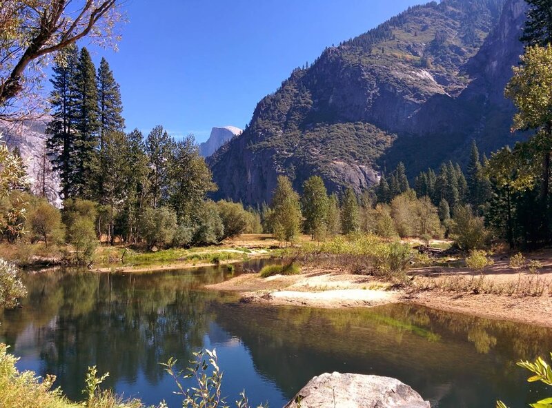 River in Valley — Blue, Serene, Afternoon, Photograph, Trees