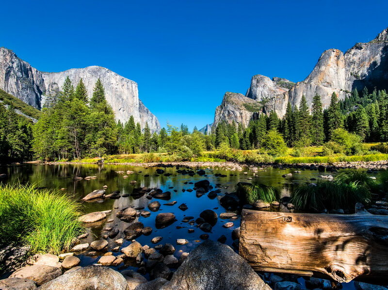 River in Valley — Blue, Serene, Afternoon