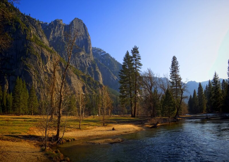 River in Valley — Blue, Serene, Morning