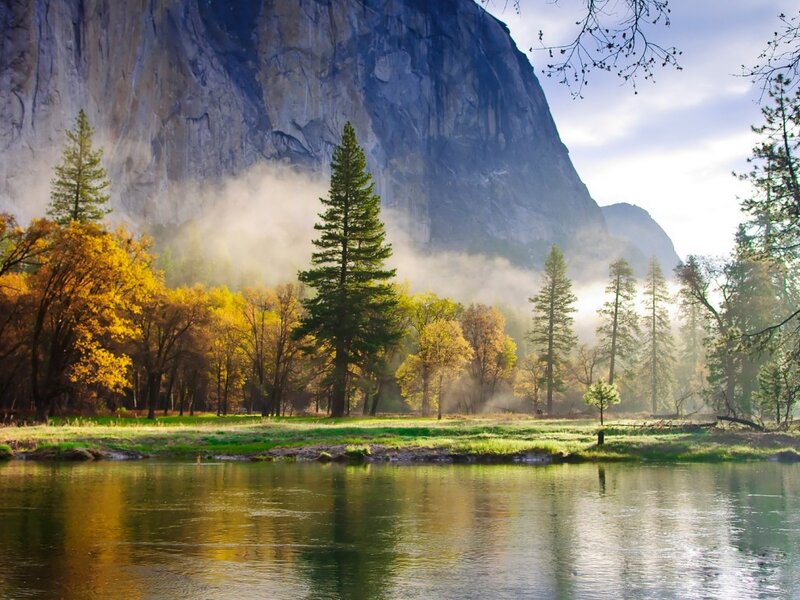 River in Valley — Green, Serene, Morning