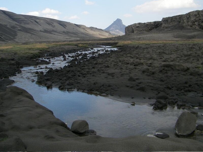 River in volcanic landscape
