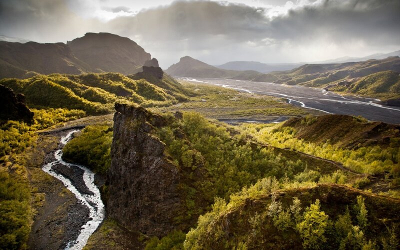 River in Volcanic Valley