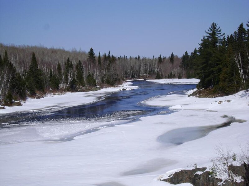 River in winter landscape