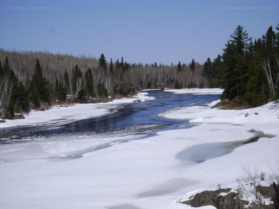 River in winter landscape