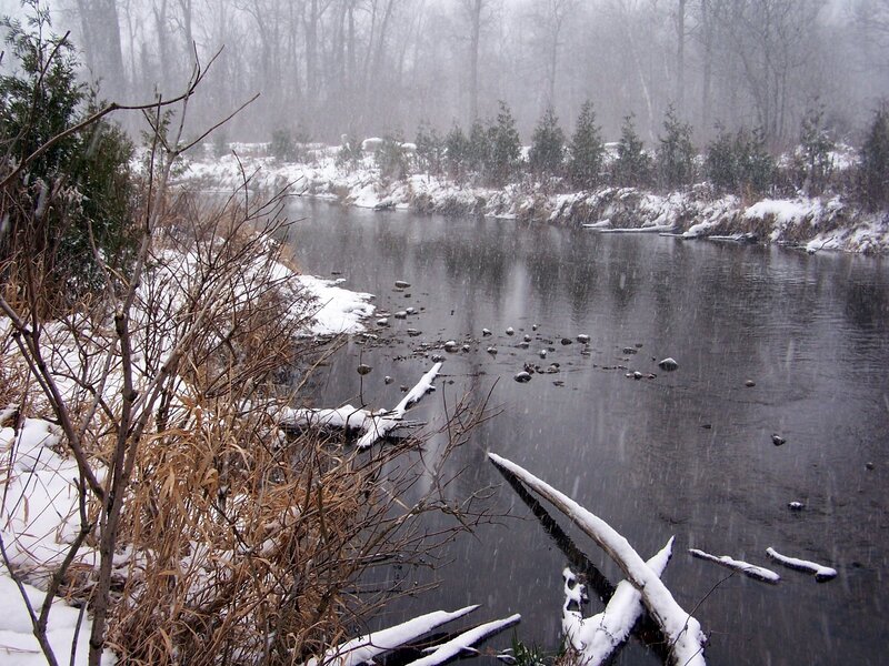 River in Winter — White