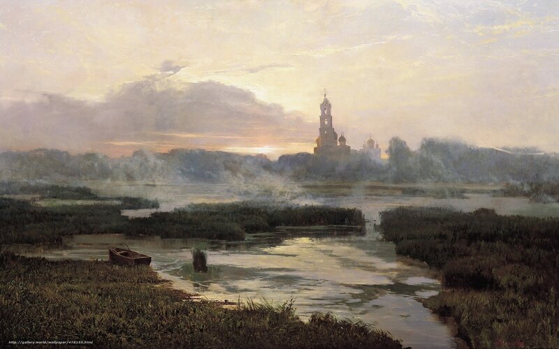 River landscape at dawn