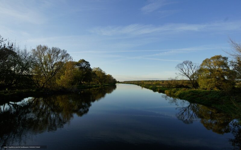 River Landscape — Blue, Serene
