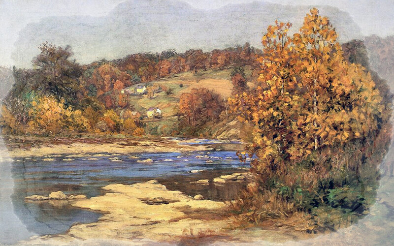 River Landscape in Autumn