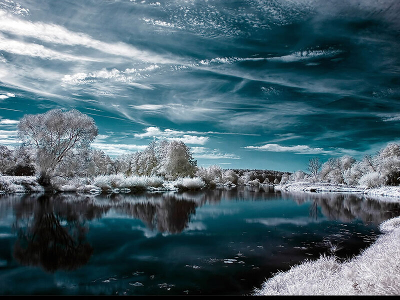 River Landscape in Winter