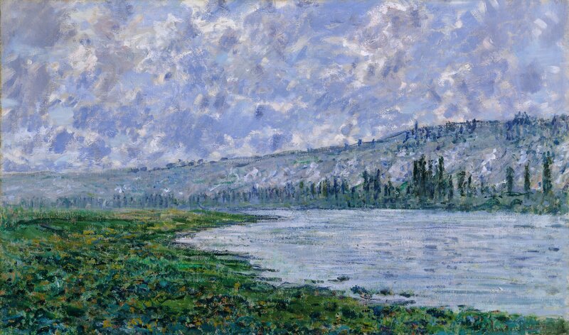 River Landscape Painting — Blue, Serene