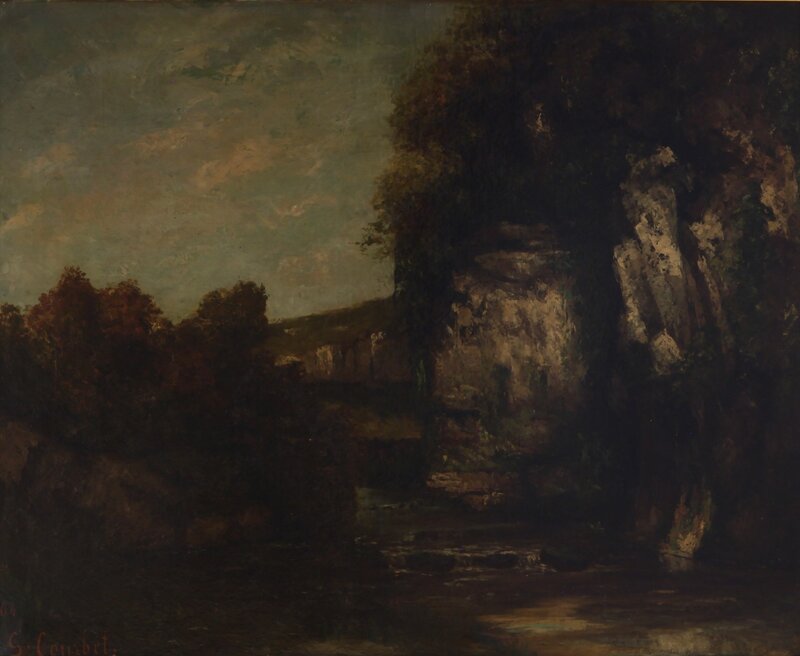 River Landscape Painting — Brown