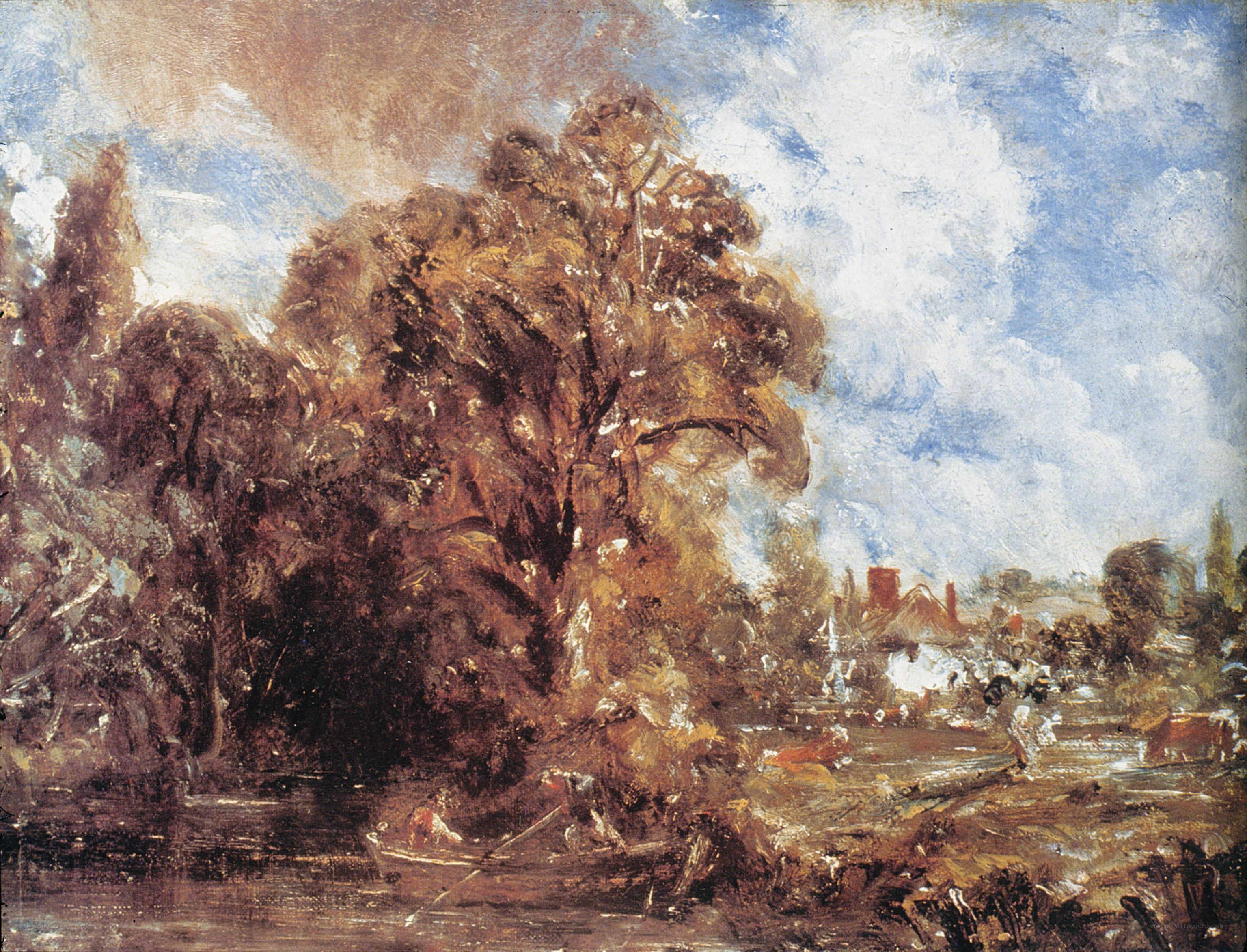 River Landscape with Boats