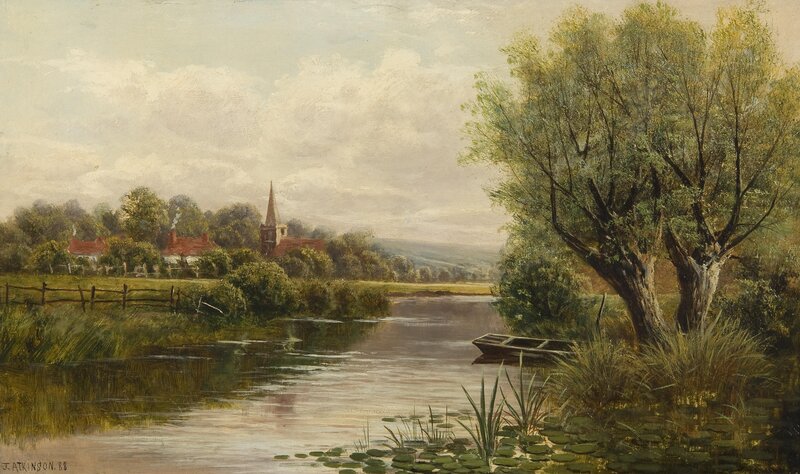 River landscape with church