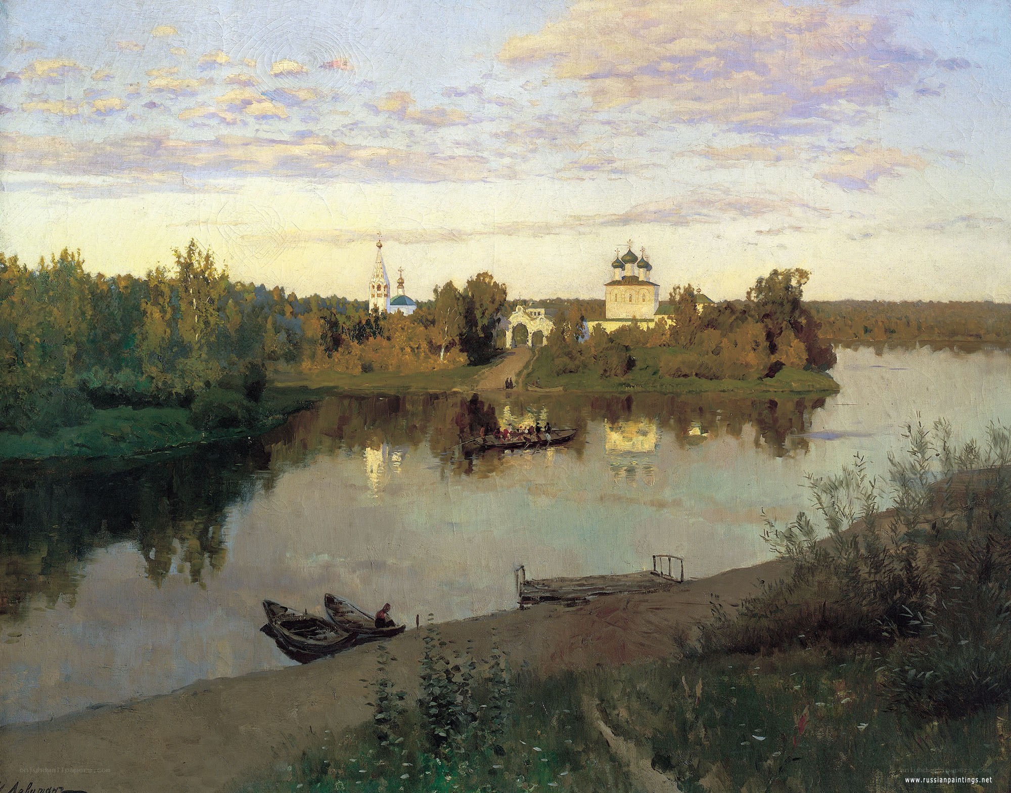 River landscape with church