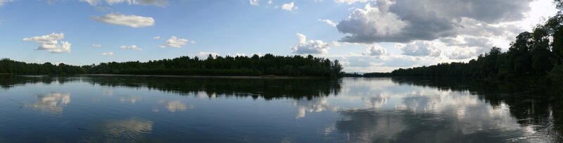 River landscape with clouds