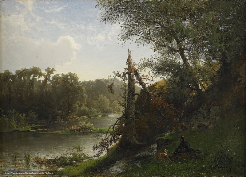 River Landscape with Hunter