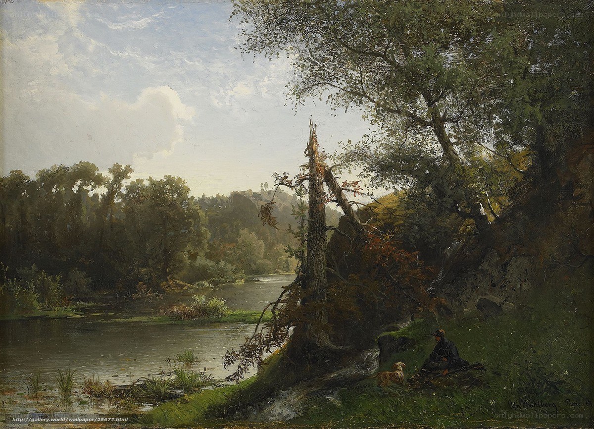 River Landscape with Hunter