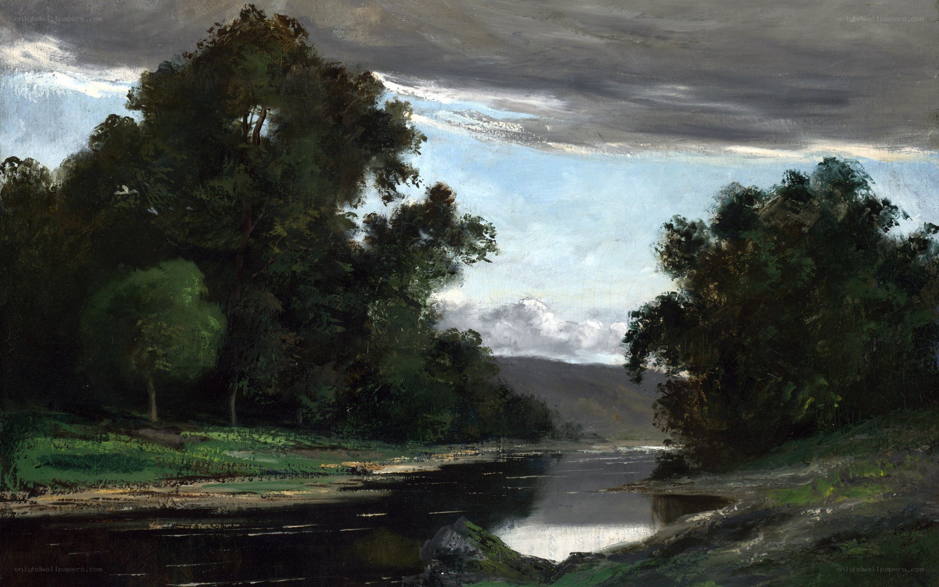 River Landscape with Trees